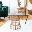 Round Rattan Table with Glass Top 50x50cm Panama Circle On Sale
