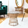 Round Rattan Table with Glass Top 50x50cm Panama Circle On Sale