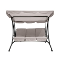 Deluxe 3-Seater Garden Swing with Canopy, 230x120x165cm, Grey On Sale