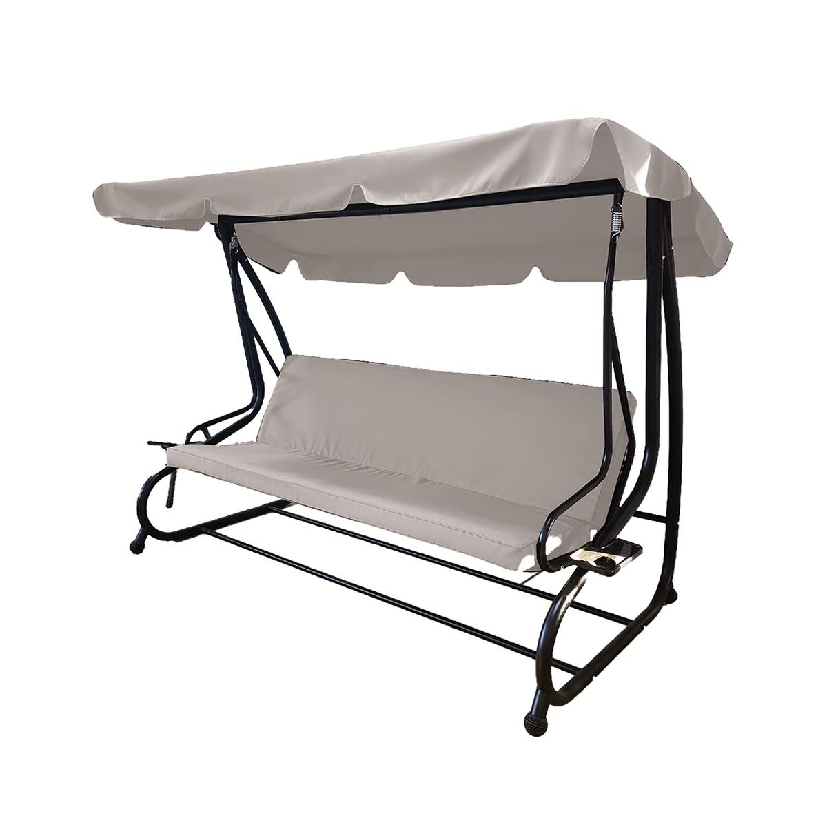 Deluxe 3-Seater Garden Swing with Canopy, 230x120x165cm, Grey Promotion