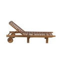 Acacia Wood Reclining Garden Lounger with Wheels - Bali Discounts