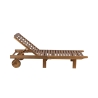 Acacia Wood Reclining Garden Lounger with Wheels - Bali Discounts