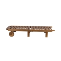 Acacia Wood Reclining Garden Lounger with Wheels - Bali Bulk Discounts