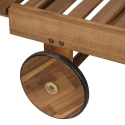 Acacia Wood Reclining Garden Lounger with Wheels - Bali Model