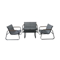 Saint Martin 4-Seater Steel Garden Set with Glass Top Table Promotion