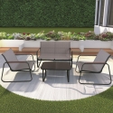 Saint Martin 4-Seater Steel Garden Set with Glass Top Table Offers