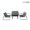 Saint Martin 4-Seater Steel Garden Set with Glass Top Table On Sale