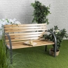 Kovek Wooden Bench with Steel Frame, 120x58x83 cm On Sale