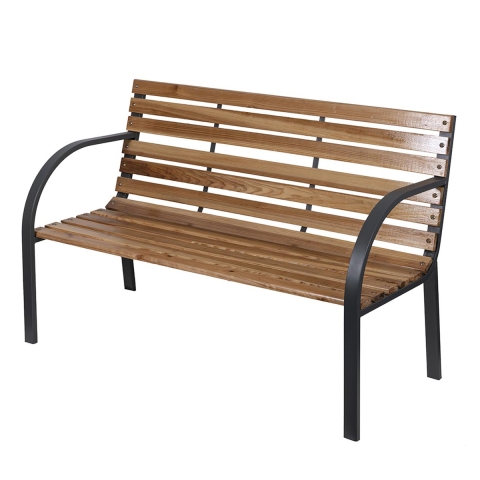 Kovek Wooden Bench with Steel Frame, 120x58x83 cm Promotion