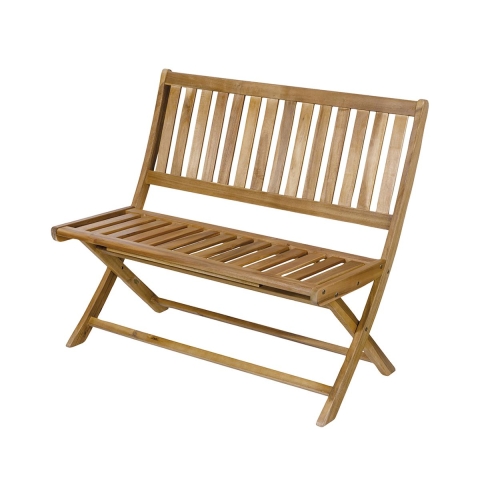 Bali 2-Seater Folding Acacia Wood Bench, 104x61x90cm Promotion
