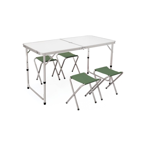 Pic-Quick Portable Camping Table Set with 4 Folding Stools Promotion