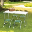 Pic-Quick Portable Camping Table Set with 4 Folding Stools On Sale