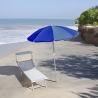 Aluminum Beach Umbrella Ø2.20m with 8 Ribs and Carry Bag - Rimini On Sale