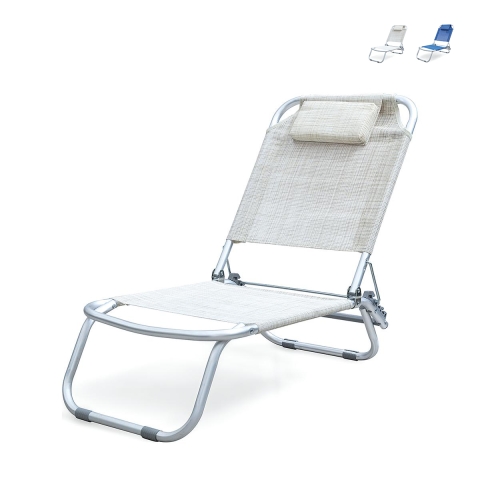 Folding Beach Chair with Cushion, Aluminum, Grecia Promotion