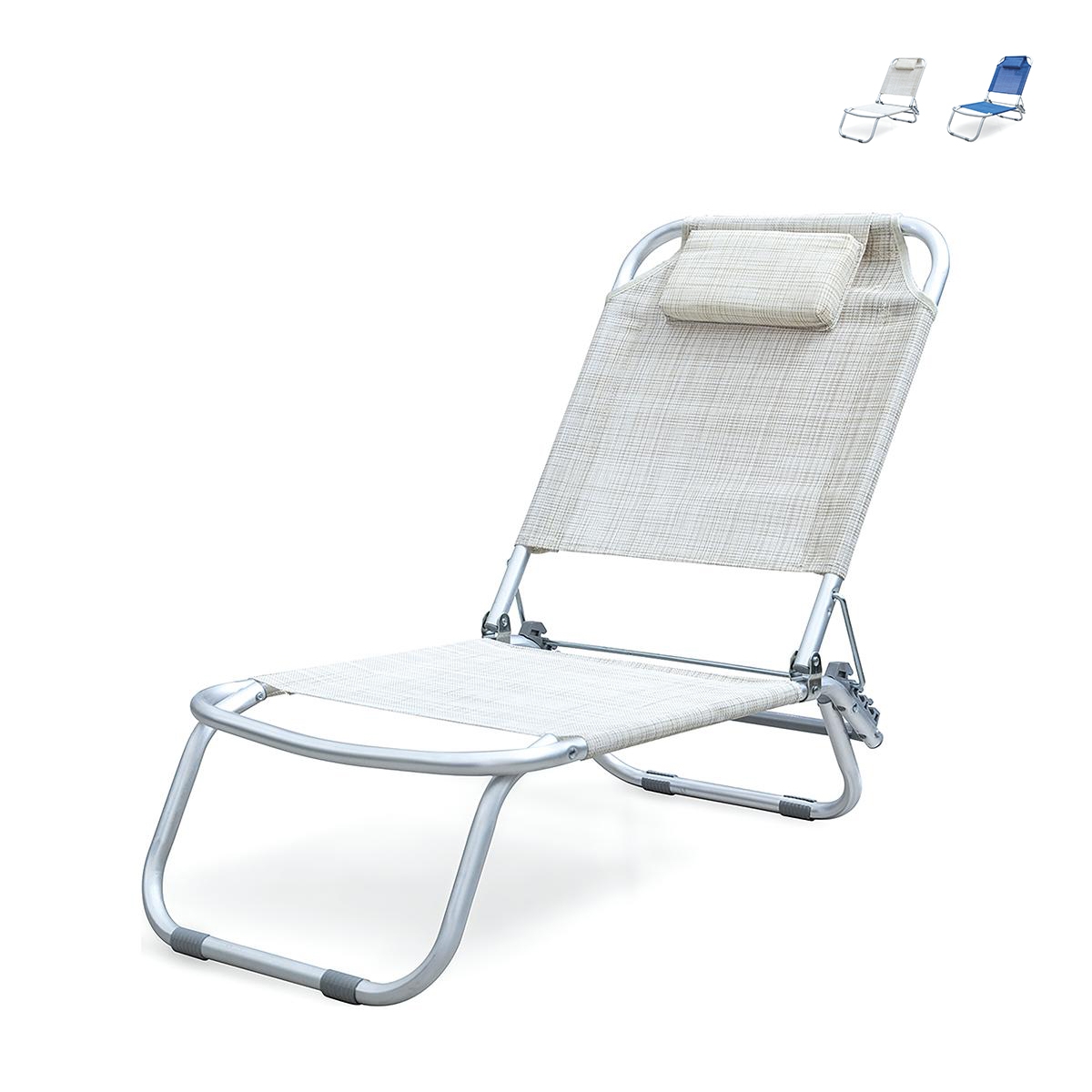 Folding Beach Chair with Cushion, Aluminum, Grecia Promotion