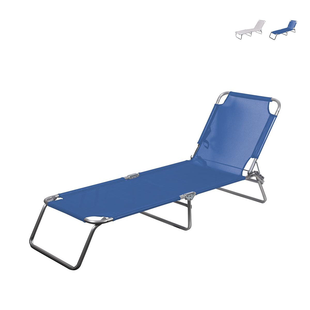 Foldable Beach and Garden Lounger with Reclining Backrest Viareggio