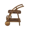 Carrello porta vivande due ripiani con ruote in legno di acacia Bali Offers