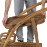 Carrello porta vivande due ripiani con ruote in legno di acacia Bali Discounts