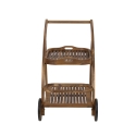 Bali Acacia Wood Two-Tier Serving Cart with Wheels Sale