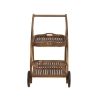 Bali Acacia Wood Two-Tier Serving Cart with Wheels Sale