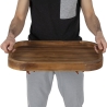 Carrello porta vivande due ripiani con ruote in legno di acacia Bali Catalog