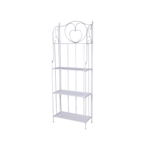 Ravun Foldable Iron Shelf with 4 Tiers, White, 60.5x28x167cm Promotion