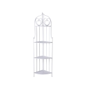 White Folding Metal Corner Shelf Unit with 4 Shelves, 49x33x167cm - Alba Offers