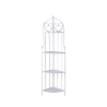 White Folding Metal Corner Shelf Unit with 4 Shelves, 49x33x167cm - Alba Offers
