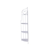 White Folding Metal Corner Shelf Unit with 4 Shelves, 49x33x167cm - Alba Sale