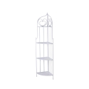 White Folding Metal Corner Shelf Unit with 4 Shelves, 49x33x167cm - Alba Promotion