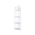 White Folding Metal Corner Shelf Unit with 4 Shelves, 49x33x167cm - Alba Promotion