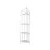 White Folding Metal Corner Shelf Unit with 4 Shelves, 49x33x167cm - Alba Promotion