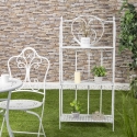 Karnel White Foldable Iron Shelf with 3 Tiers, 60.5x28xH.127cm On Sale