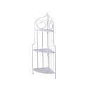 Veska Folding Metal Corner Shelf Unit, 3 Tiers, 49x33x127cm, White Promotion