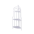 Veska Folding Metal Corner Shelf Unit, 3 Tiers, 49x33x127cm, White Promotion