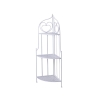 Veska Folding Metal Corner Shelf Unit, 3 Tiers, 49x33x127cm, White Promotion