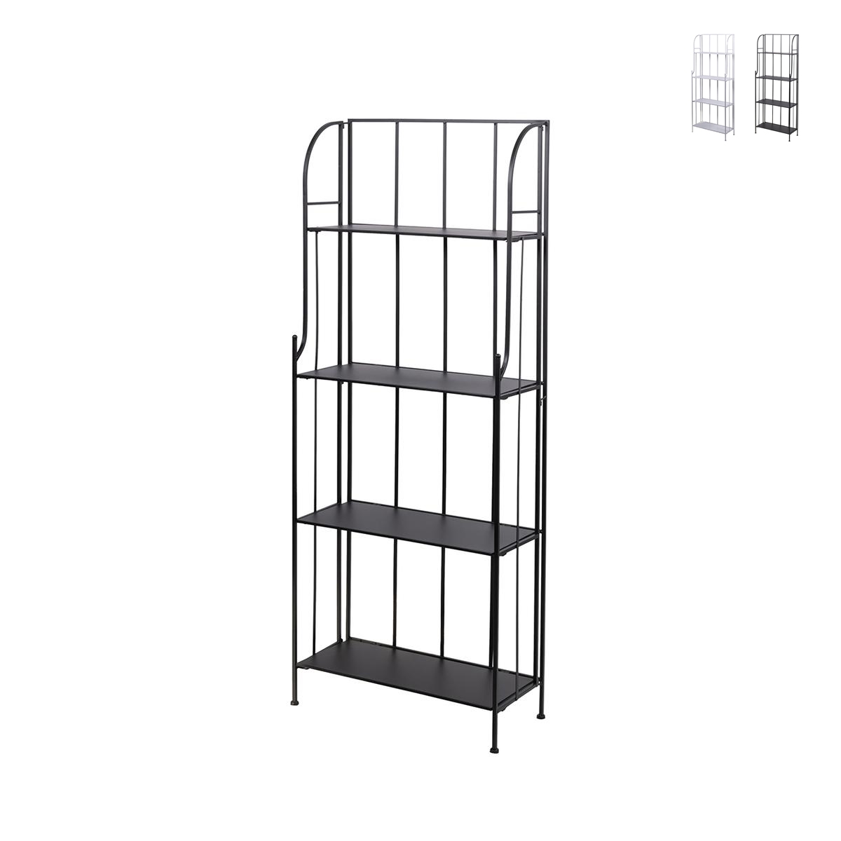 Durak Folding Outdoor Shelf with 4 Wrought Iron Shelves