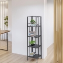 Scaffale da esterno slim 4 ripiani in ferro battuto richiudibile Nuvia On Sale