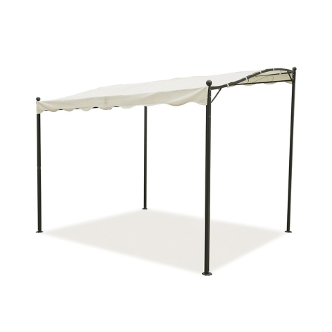 Gazebo a veranda idrorepellente 3x2,5m in ferro ecrù Sarnok Promotion