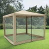 Gazebo idrorepellente con zanzariere 3x3m ferro ecrù Dakar On Sale