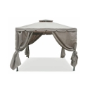 Water-Repellent Gazebo 3x3m with 4 Side Curtains Iron Taupe Tangeri Discounts