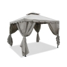 Gazebo idrorepellente 3x3m 4 tende laterali ferro tortora Tangeri Promotion