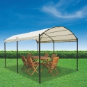 Water-Repellent Gazebo Tunnel 3x4m with 6 Iron Poles Ecru Lomek On Sale