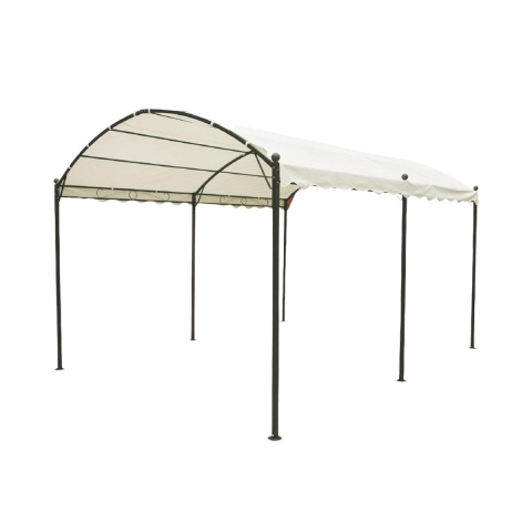 Water-Repellent Gazebo Tunnel 3x4m with 6 Iron Poles Ecru Lomek Promotion