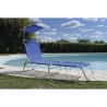 Reclining and Foldable Beach Lounger with Sunshade Vieste On Sale