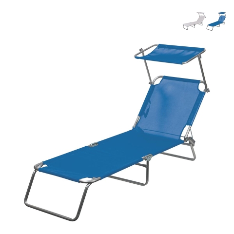Reclining and Foldable Beach Lounger with Sunshade Vieste Promotion