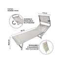 Aluminum Beach and Garden Lounger with Sunshade Riccione 