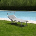 Aluminum Beach and Garden Lounger with Sunshade Riccione On Sale