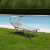 Aluminum Beach and Garden Lounger with Sunshade Riccione On Sale