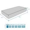 Small Single mattress waterfoam 80x190x26cm with removable cover Premium Measures